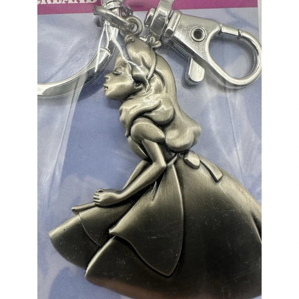 Disney Alice in Wonderland Metal Keychain Keyring Charm Monogram New